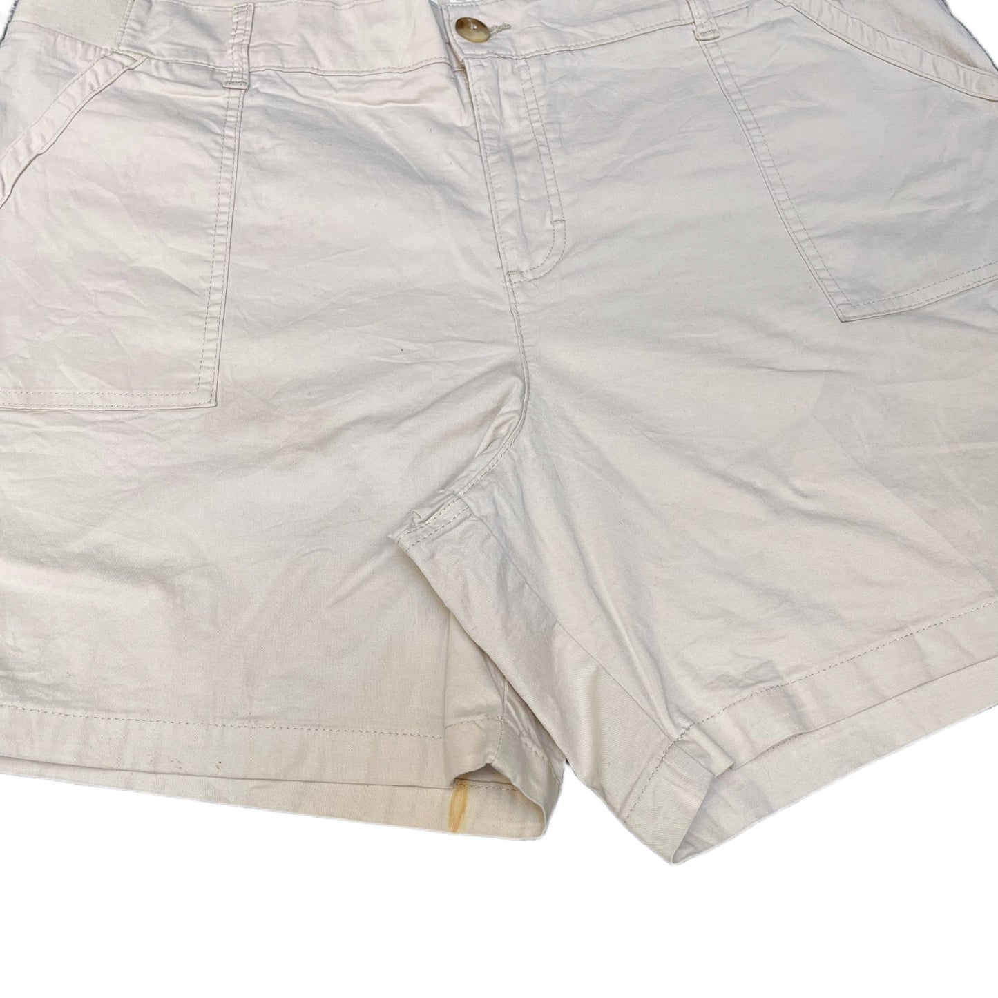 Lee Shorts Fits as Womens 2XL 41" Waist Beige Stretch Flap Pockets Elastic Waist