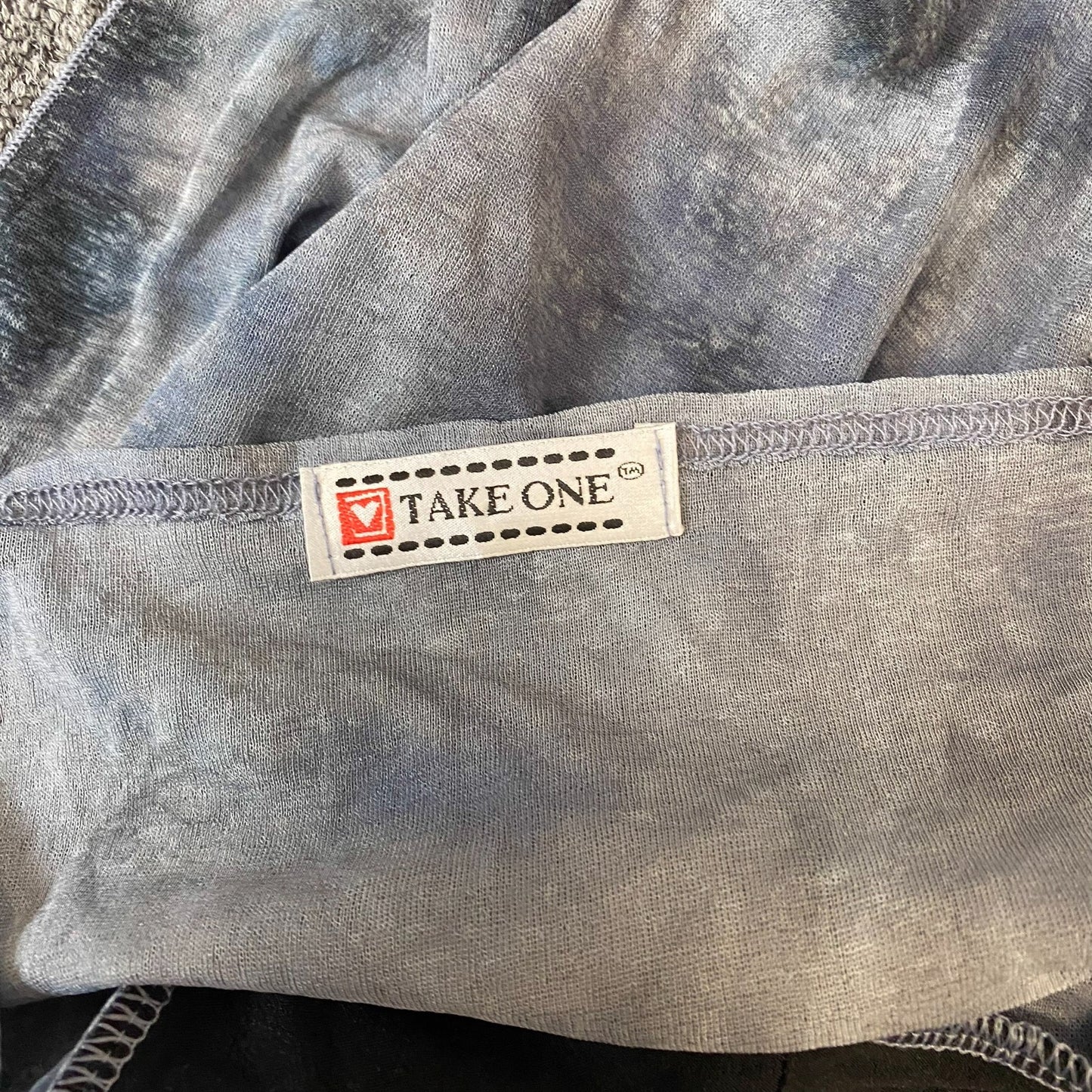 Take One Swimsuit Womens S Grey Tie Dye One Shoulder Lined Sleeveless Comfort