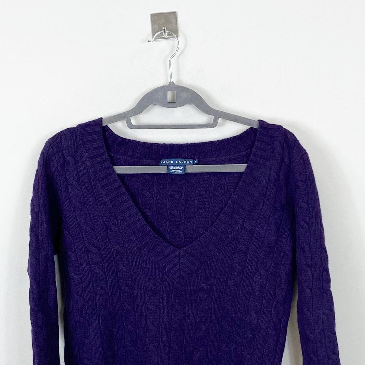 Ralph Lauren Cable Knitted Jumper Wool Purple Women’s M