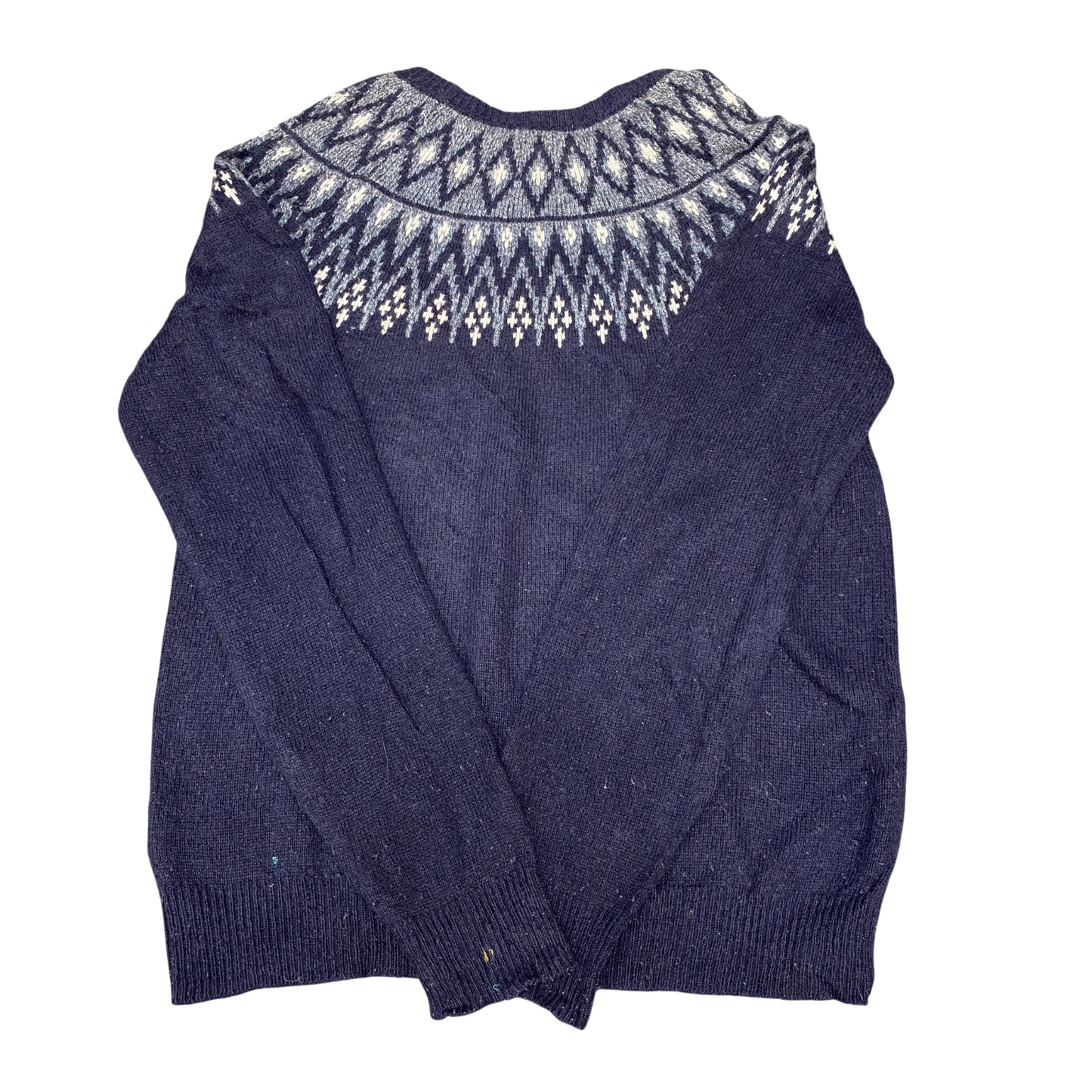 Back Number Jumper Womens Small Blue Fair Isle Nordic Warm Winter Pullover