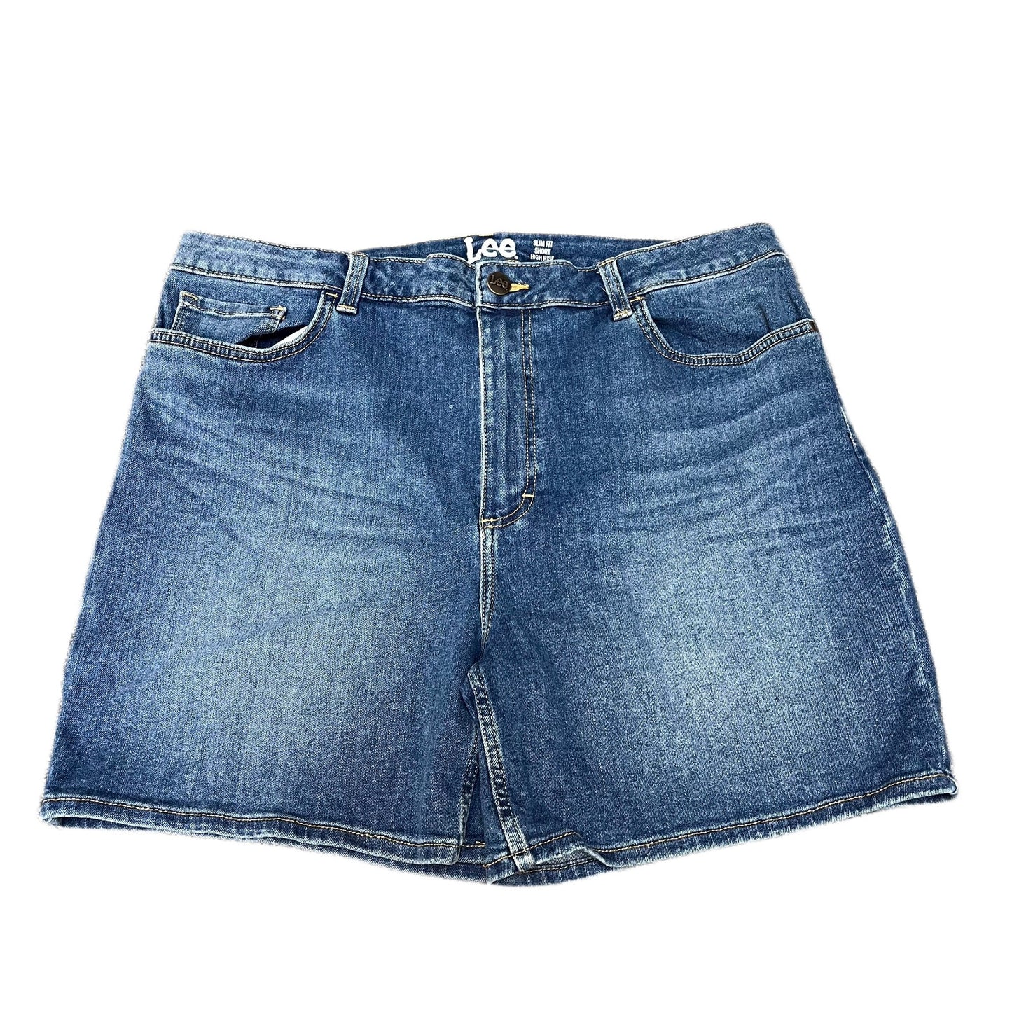 Lee Heritage Shorts  Fits as Womens 2XL 36" Waist Denim Faded High Rise Slim Fit