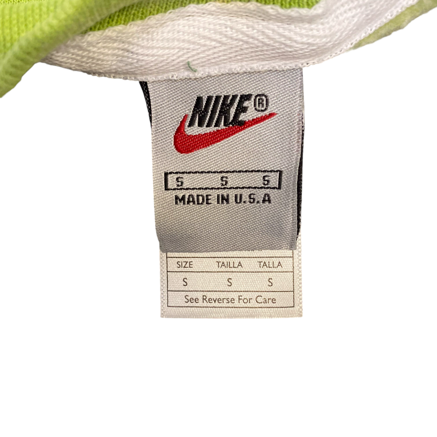 Nike Reworked Sweatshirt Mens S Green Navy Embroidered Spellout Logo Vintage Y2K