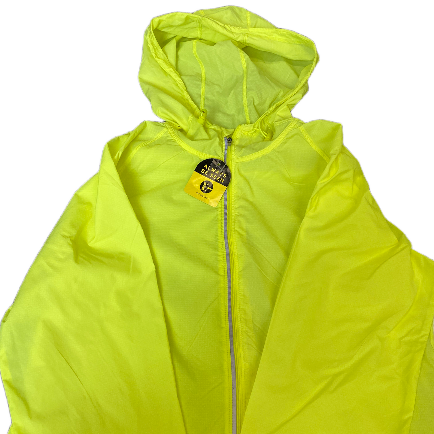 Champion Hooded Rain Jacket Mens Medium Green Lightweight Long Sleeve Full Zip