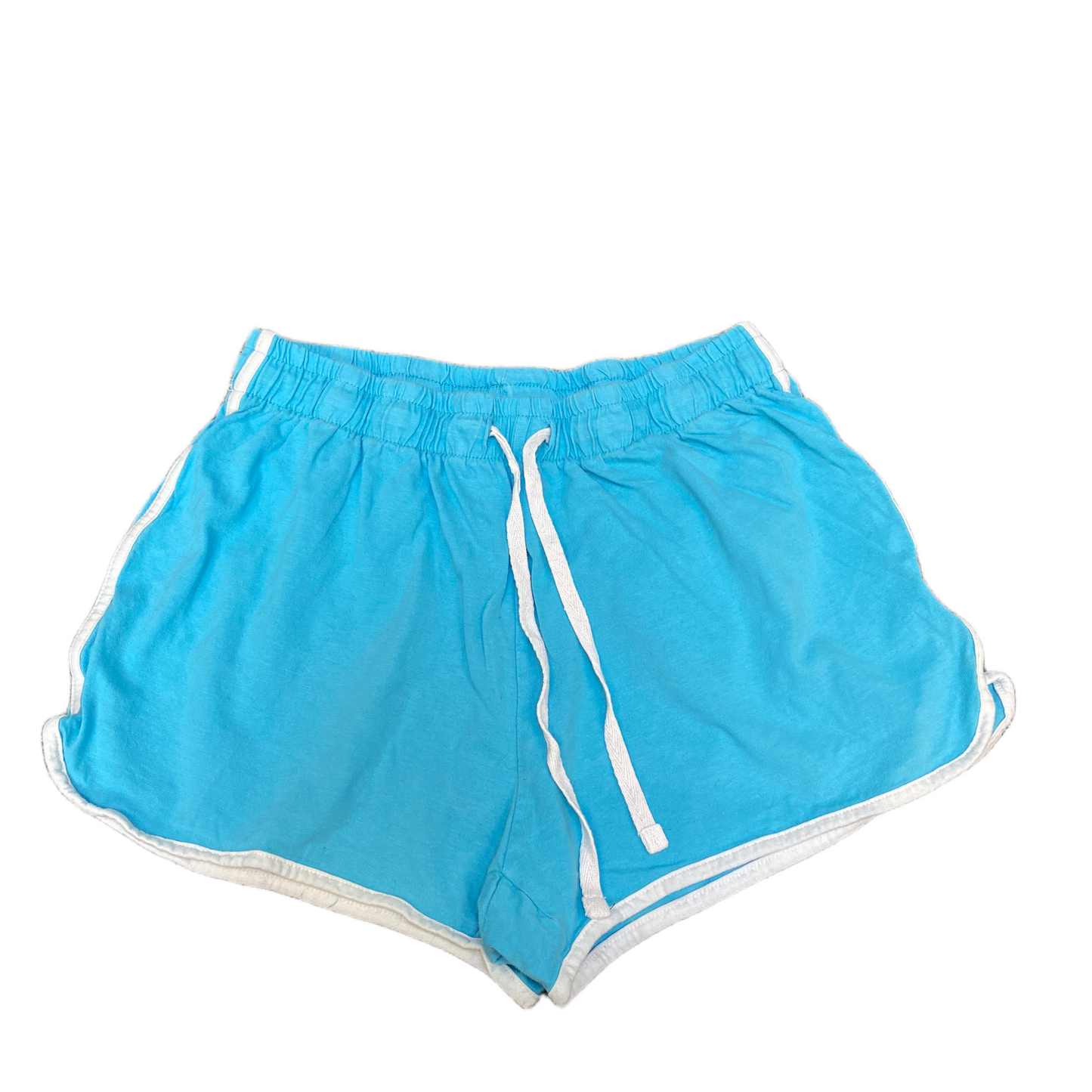 Running Sprinter Shorts Womens S 25" Waist Blue Athletic Gym Workout Dolphin Hem