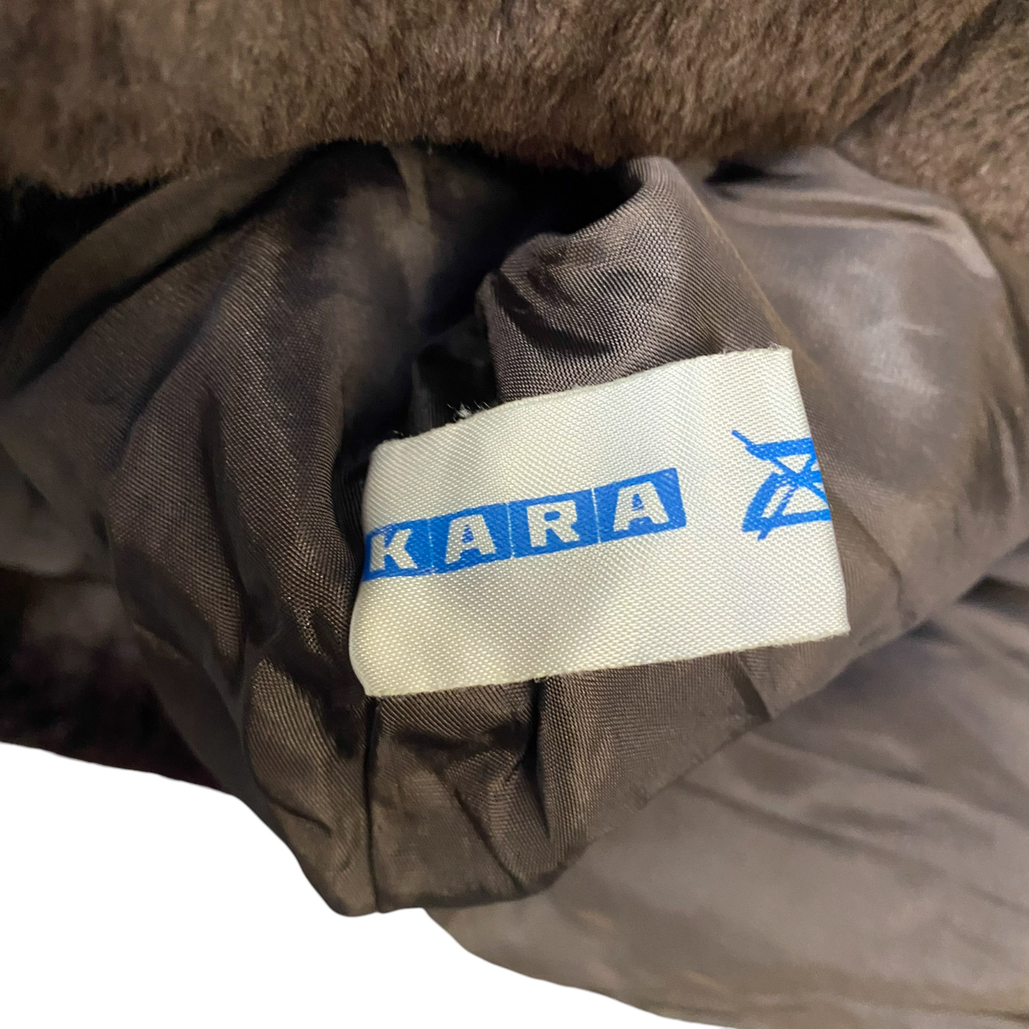 Kara Trutnov Mint Faux Fur Coat Womens Large Brown Cozy Warm Winter Shawl Collar