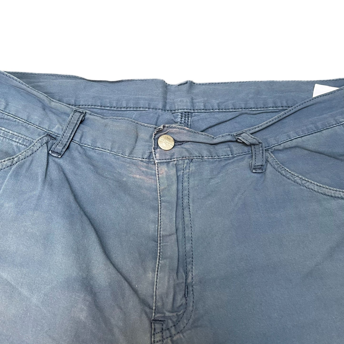 Carhartt Skill Bermuda Shorts Fits as Mens XL 38" Waist Blue Chino Flat Front