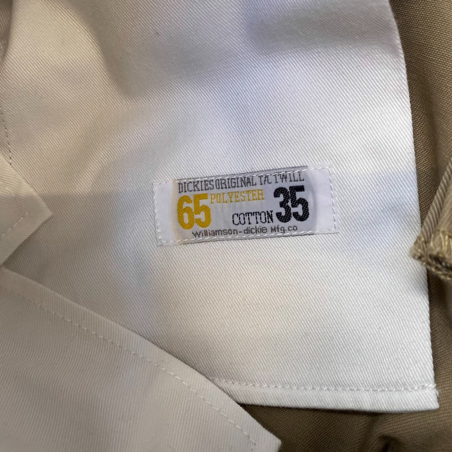 Dickies Trousers Men's Large Beige Twill Original Straight Fit Workwear Outdoor