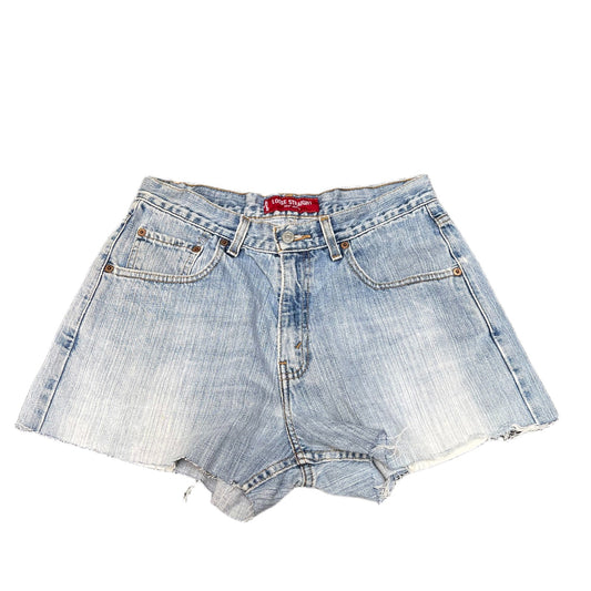 Levi's 569 Loose Straight Jean Shorts Fits as Womens M 29" Waist Blue Raw Hem