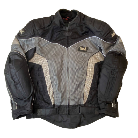 TourMaster Intake Motorcycle Jacket Mens M Black Grey Padded Rider Protection