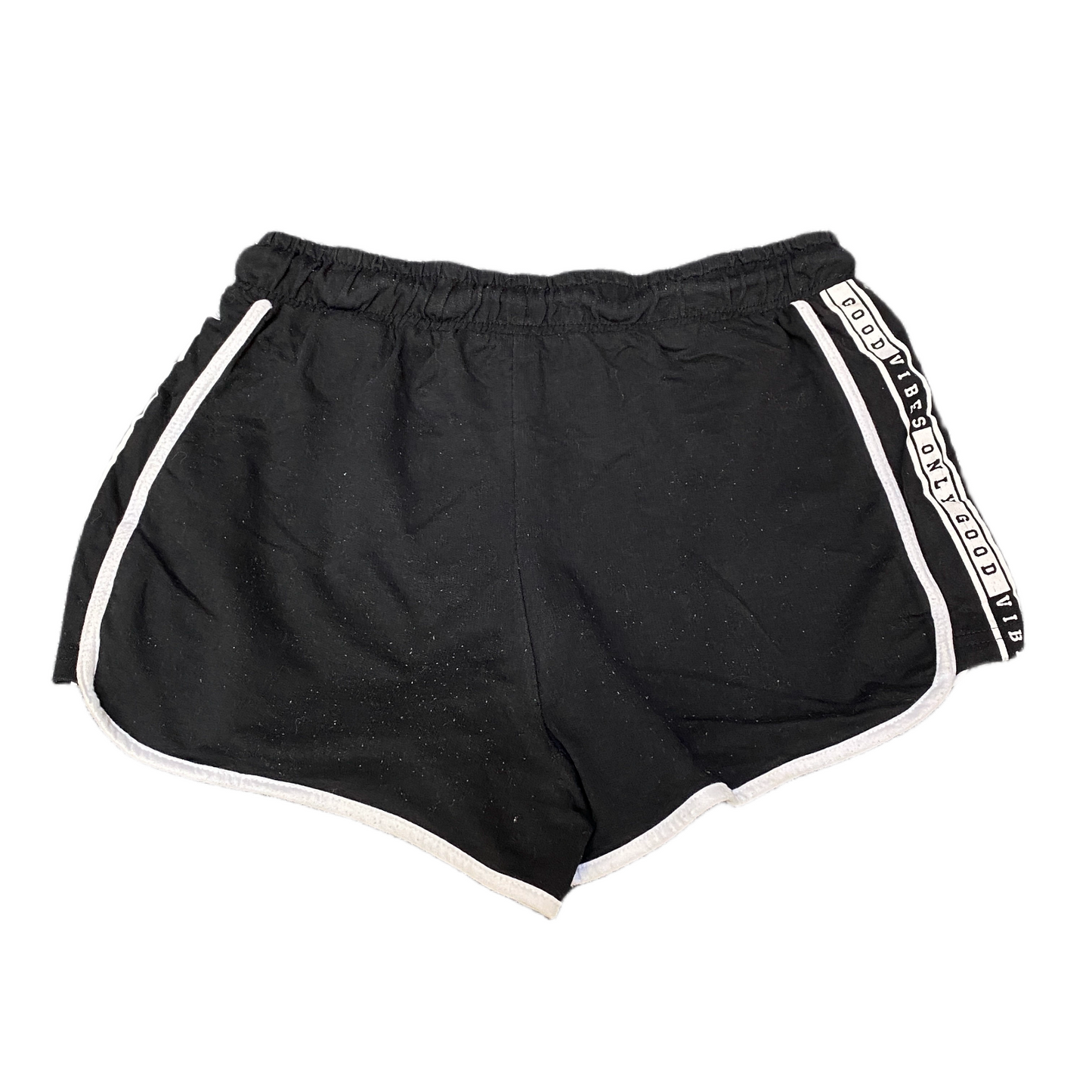 Running Sprinter Shorts Women S 28" Waist Black Stretch Drawstring Dolphin Hem