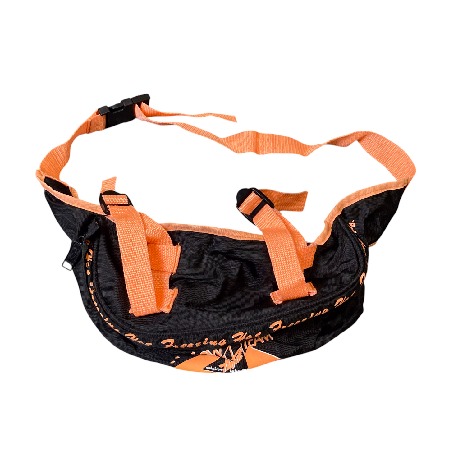 Outdoor Fanny Pack Bum Bag Orange Zipper Pockets Adjustable with Belt Loop