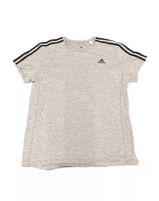 Adidas T-Shirt Grey Womens L Front Logo