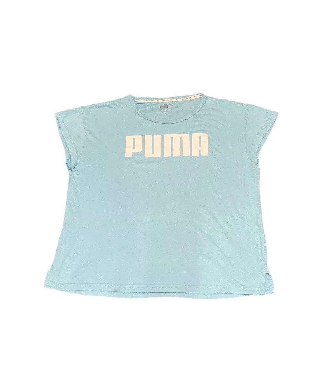 Puma T-Shirt Blue Womens L Front Logo