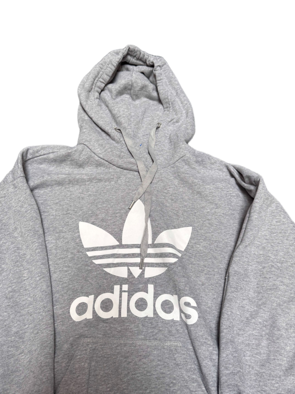 Adidas Pullover Hoodie Womens Small size 10 Grey White Graphic Logo Long Sleeve