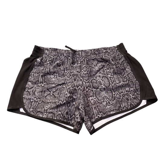 Danskin Now Running Sprinter Shorts Womens M Black Snake Print Elastic Waist