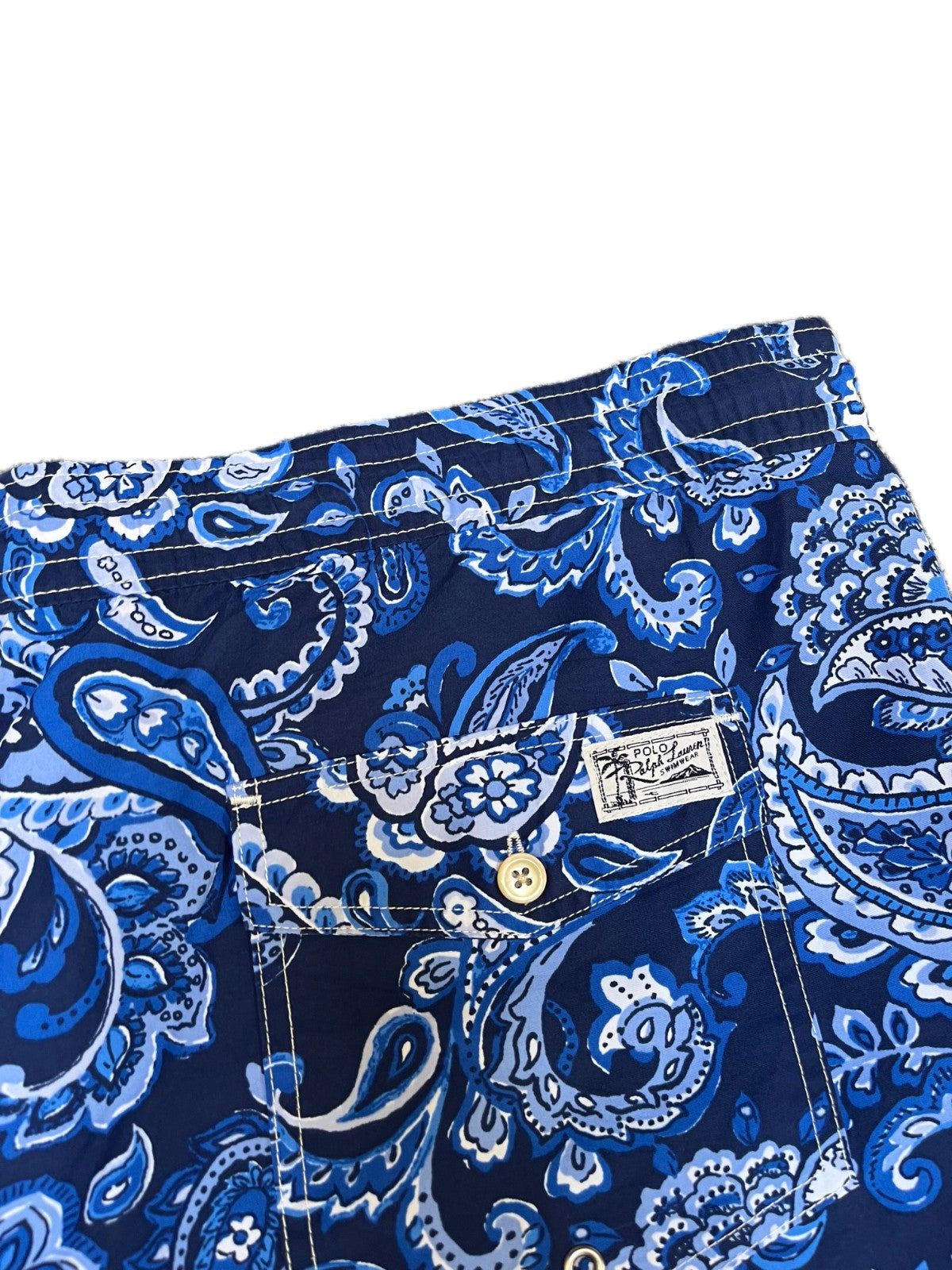 Polo Ralph Lauren Swim Trunks Board Shorts Fits as Men XL 47" Waist Blue Paisley