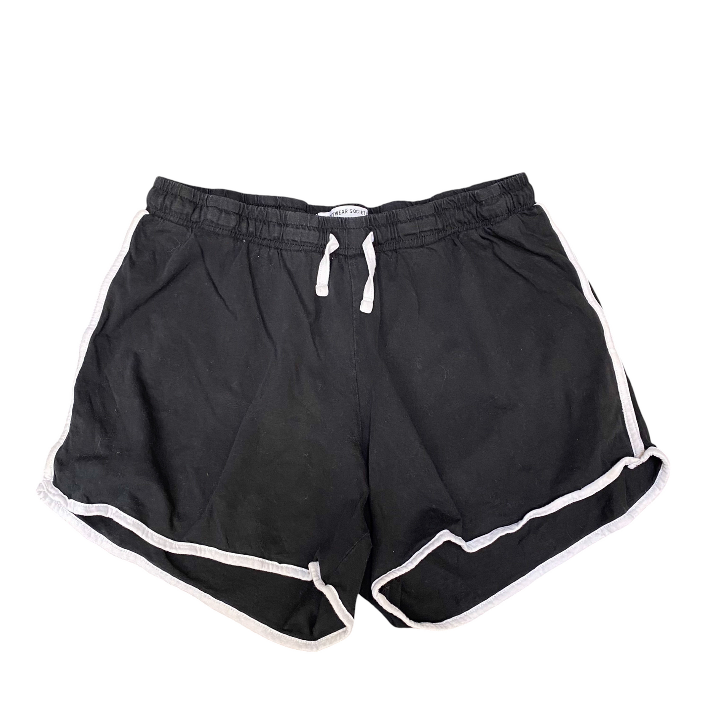 Active Running Sprinter Shorts Women XL Black Gym Workout Drawstring Dolphin Hem