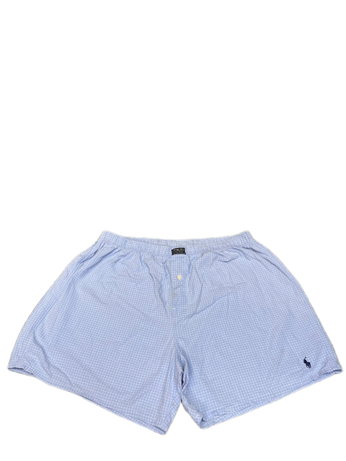 Polo Ralph Lauren Boxer Shorts Fits as Mens M 31" Waist Blue Check Elastic Waist