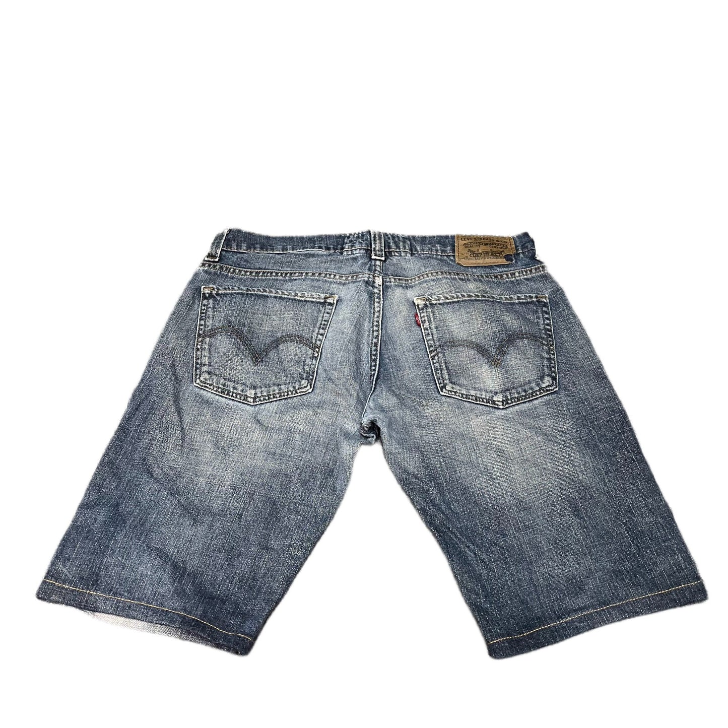 Levi's 511 Skinny Shorts Fits as Mens L 34" Waist Blue Denim Red Tab Five Pocket