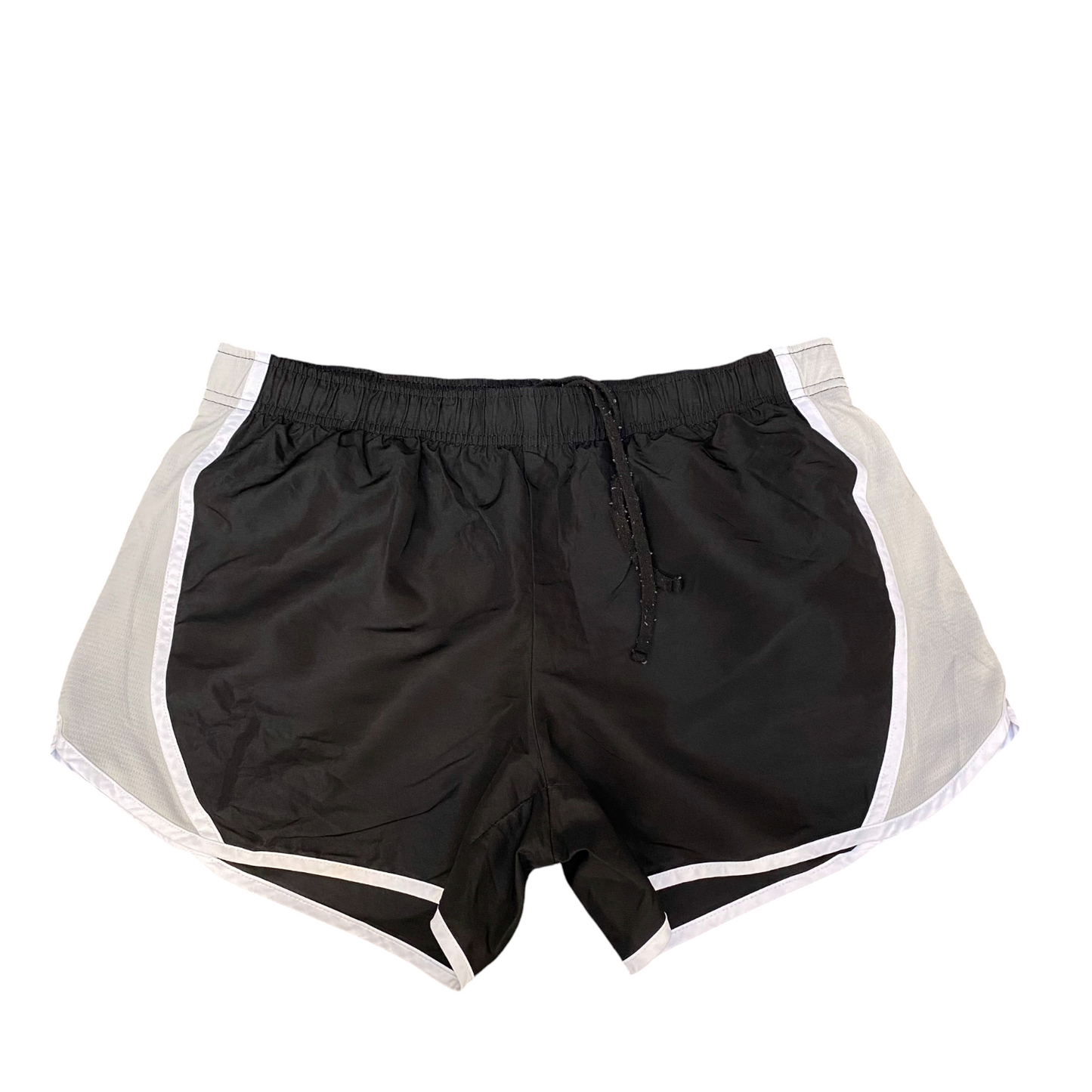 Running Sprinter Shorts Womens Medium Black Beige Athletic Work Elastic Waist