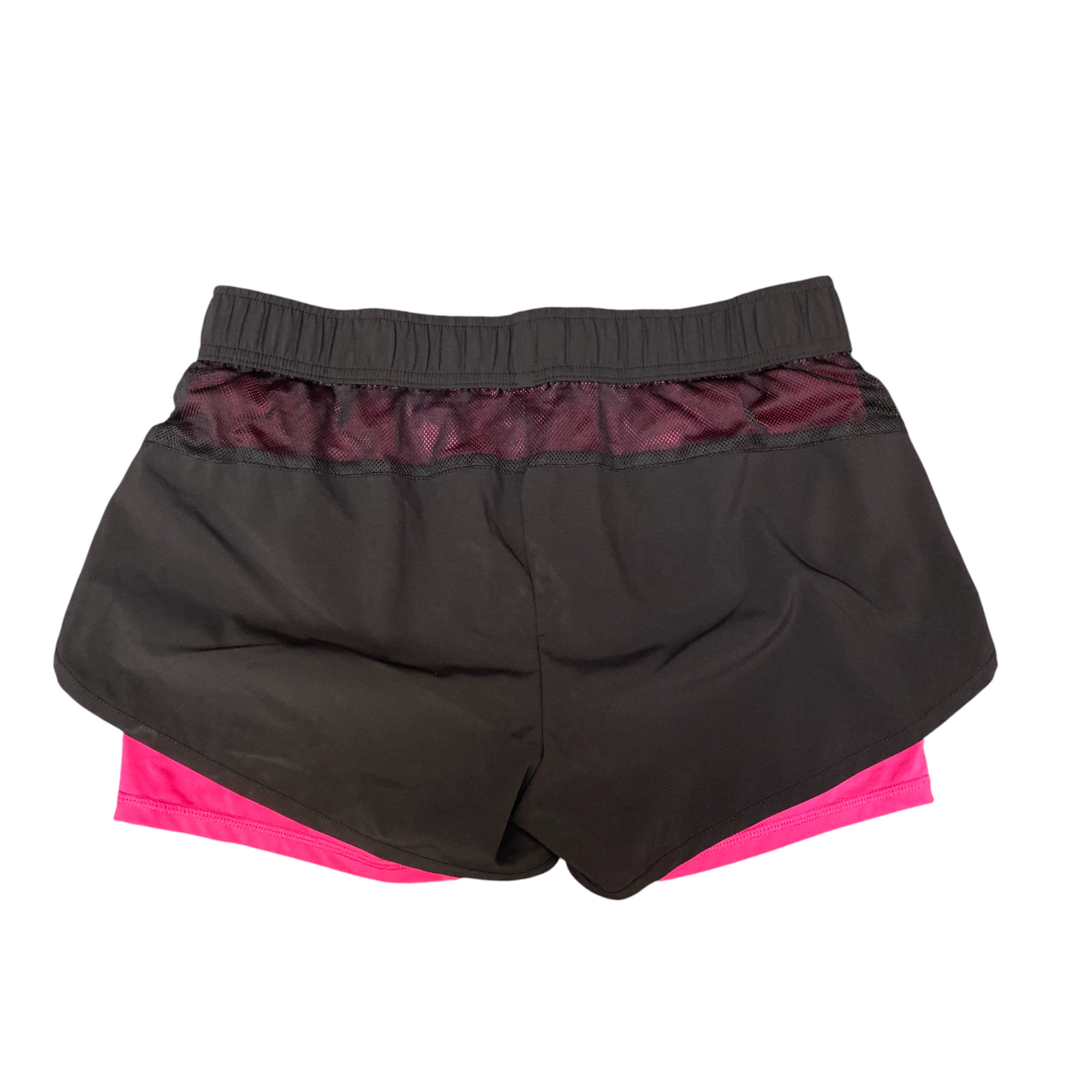 2-in-1 Running Sprinter Shorts Womens M Black Pink Mesh Athletic Elastic Waist