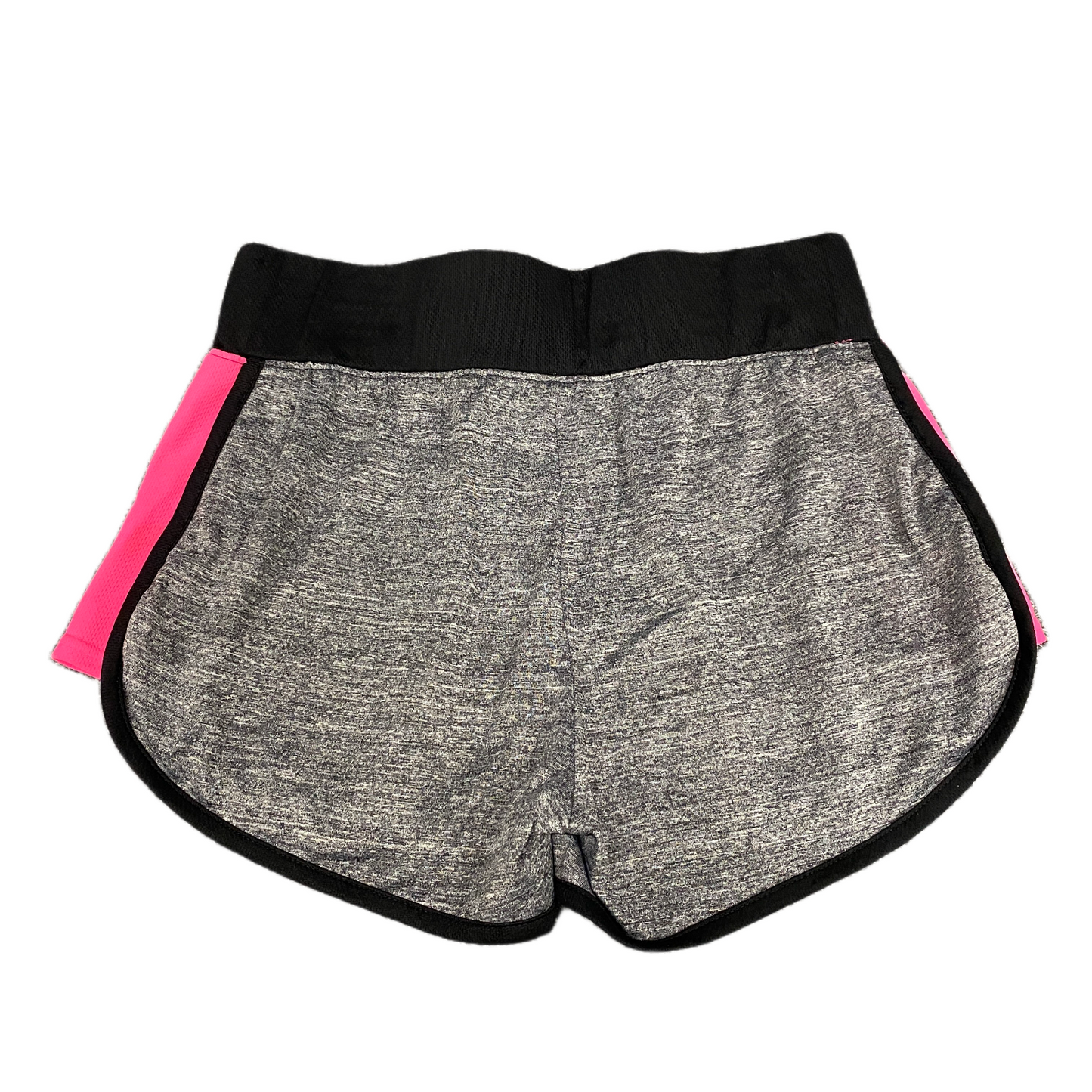 Athletic Shorts Women Small 26" Waist Grey Pink Mesh Panel Elastic Waist Pull On