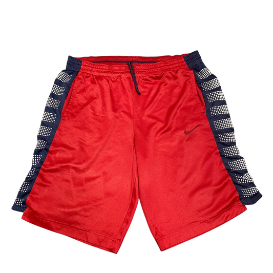 Nike Running Shorts Mens L Red Dri Fit Swoosh Elastic Waist Drawstring Athletic