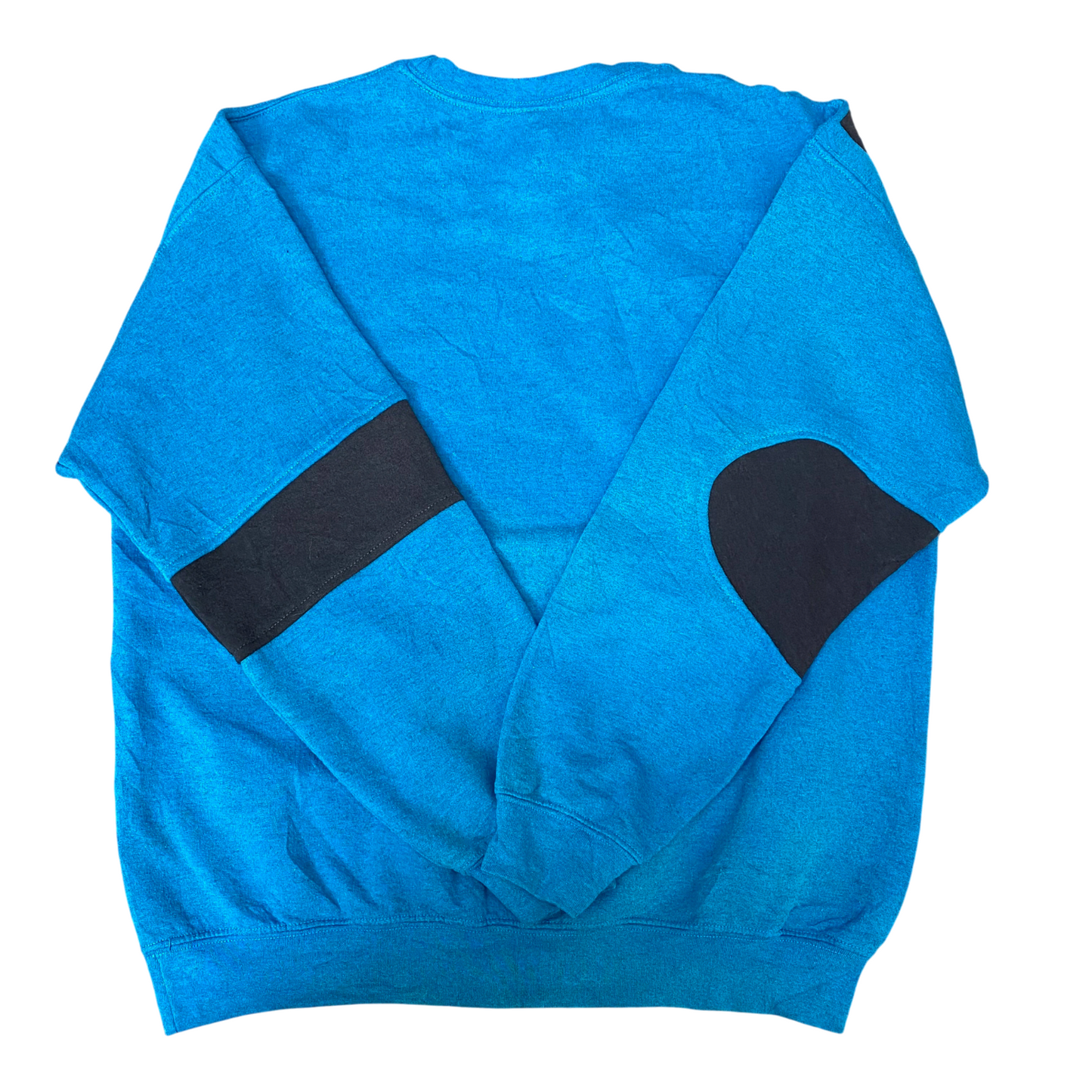 Nike Reworked Sweatshirt Mens Large Blue Black Embroidered Spell Out Logo Y2K