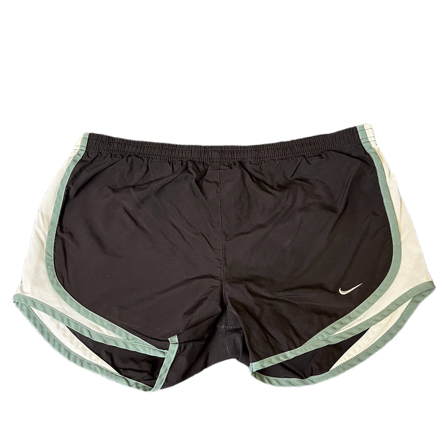 Nike Running Tempo Shorts Fits as Womens L 32" Waist Black Workout Dolphin Hem