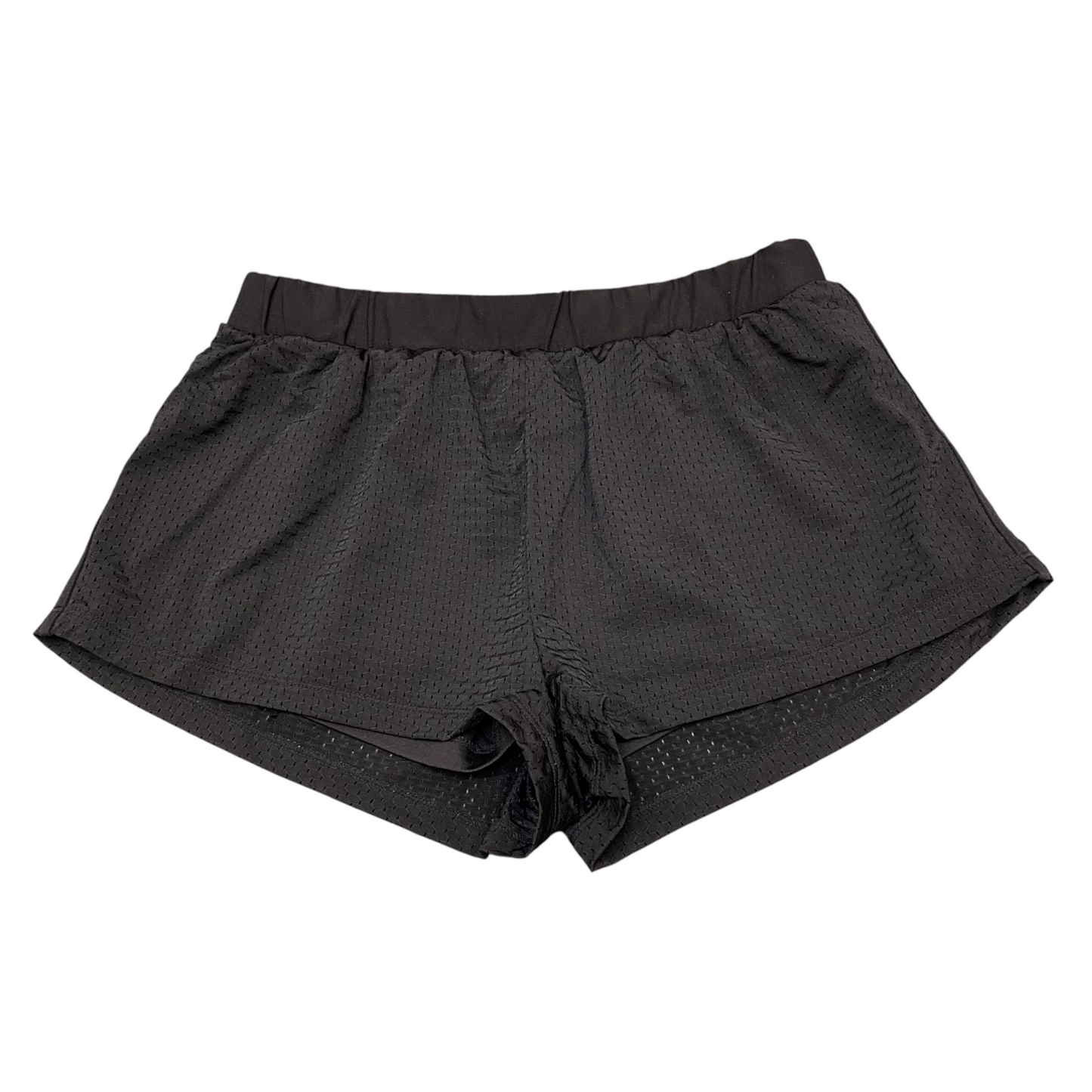 Running Sprinter Shorts Womens Large Black Mesh Breathable Athletic Fit Workout