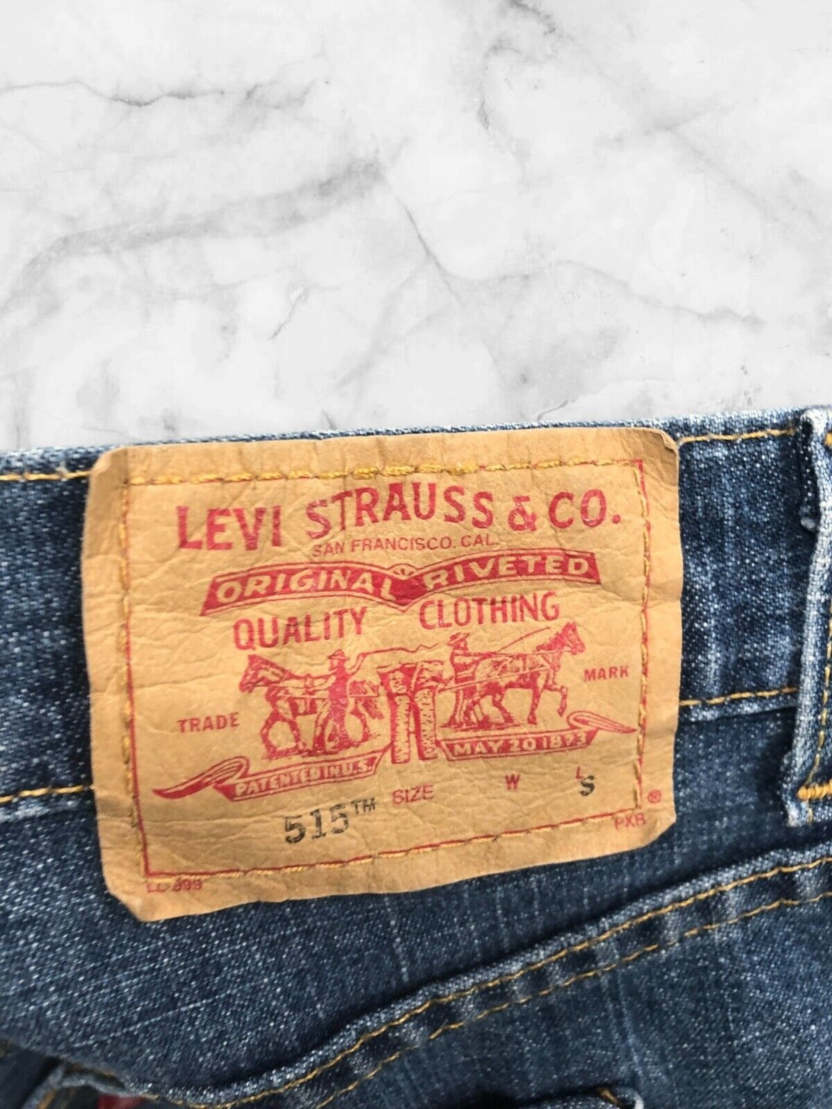 Levi's Jeans Womens Small Blue 515 Denim Stretch Red Tag Orange Tab Bootcut