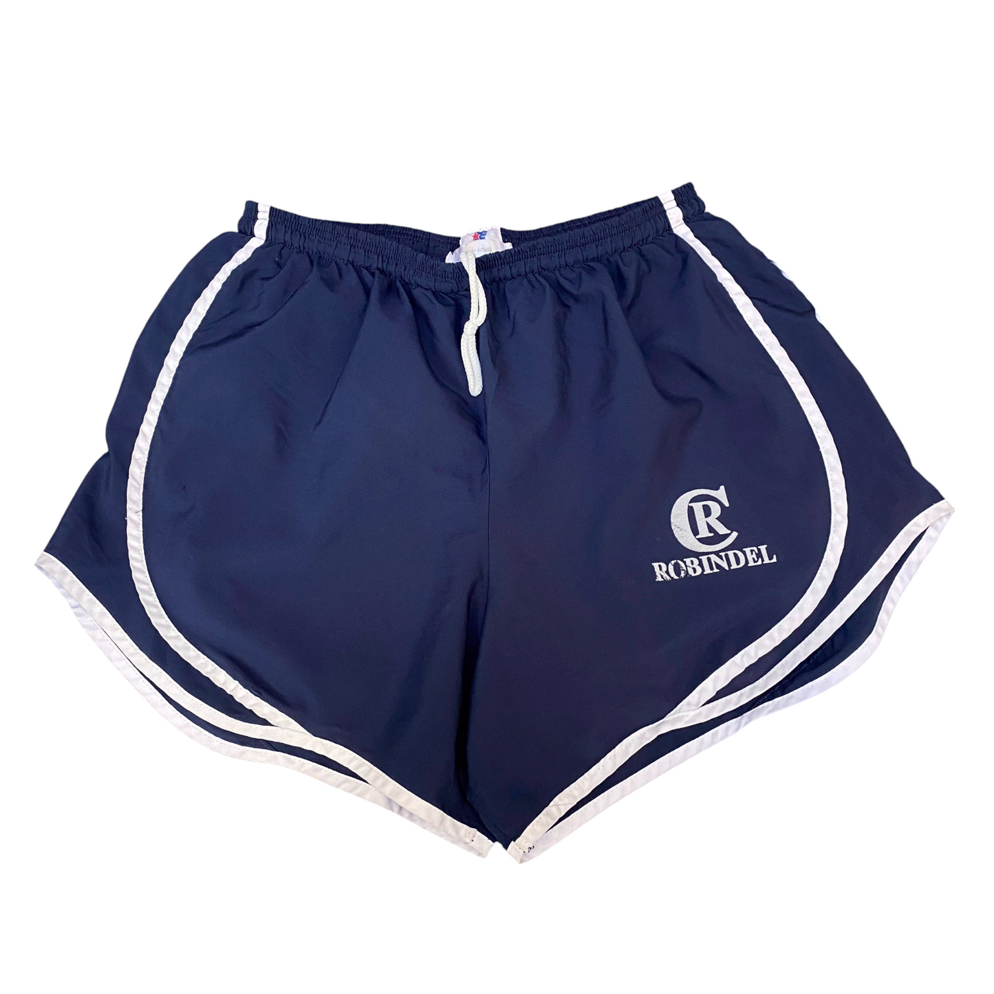 Robindel Running Sprinter Shorts Womens Medium Navy Athletic Workout Dolphin Hem