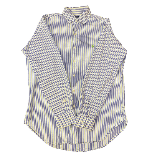 Polo Ralph Lauren Shirt Mens M Blue Green Striped Long Sleeve Pony Button Down