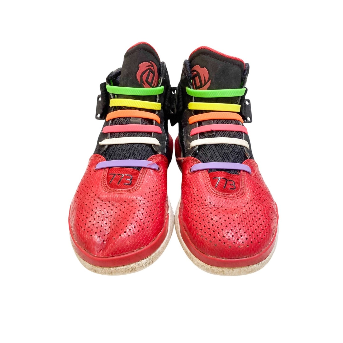 Adidas D Rose 773 IV Basketball Sneakers Men 5.5 Red Black Leather Trim Athletic