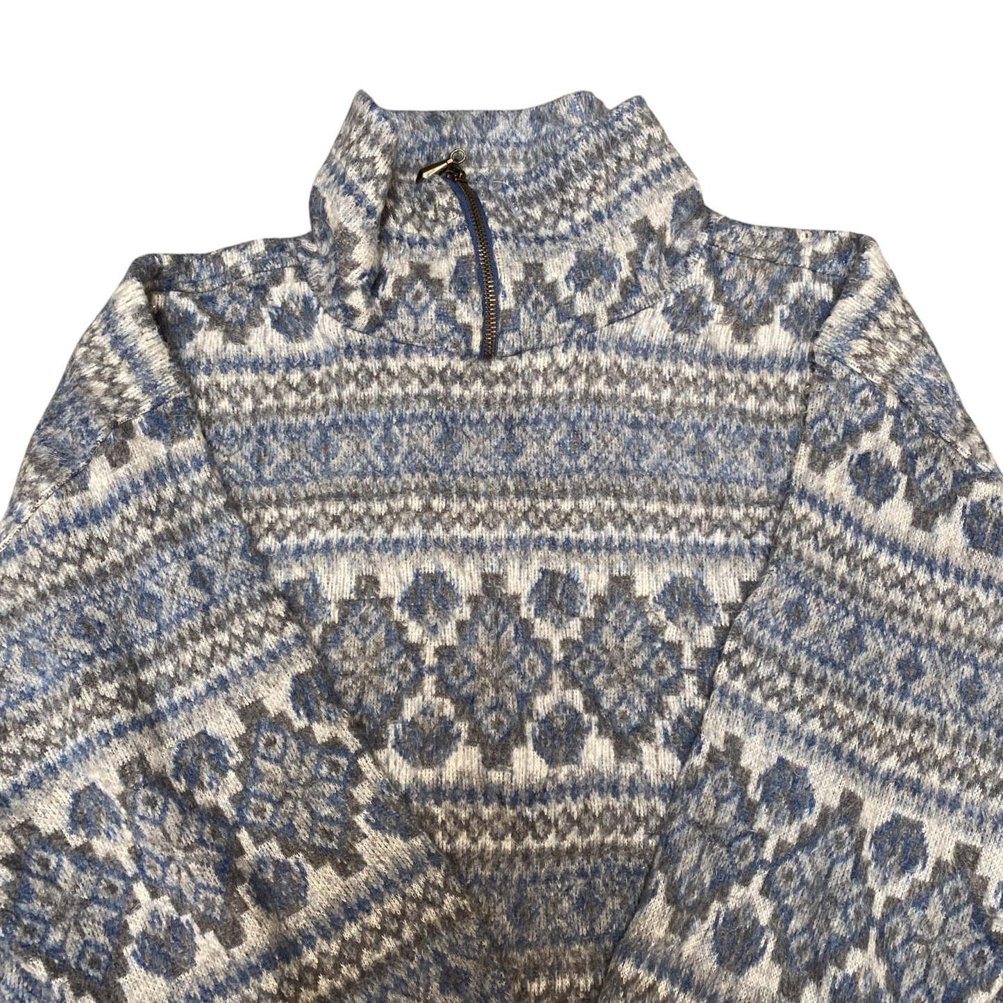 Denim Republic Jumper Womens Medium Blue Grey Wool Long Raglan Sleeve Pullover