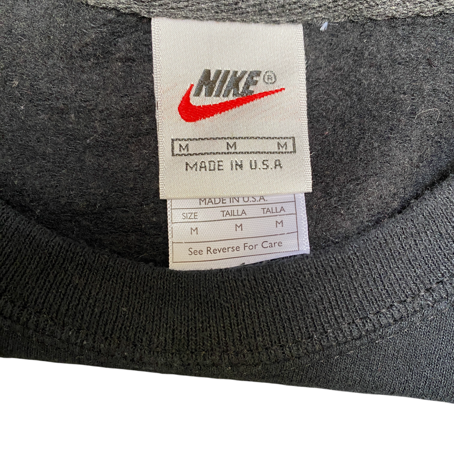 Nike Reworked Sweatshirt Men M Green Black Embroidered Spellout Logo Vintage Y2K