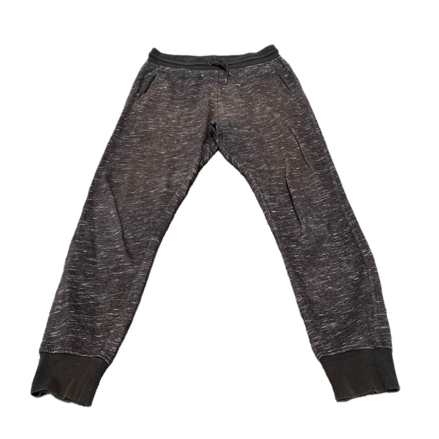 H&M Joggers Fits as Mens 28" Waist Grey Heather Fleece Lined Tapered Trousers