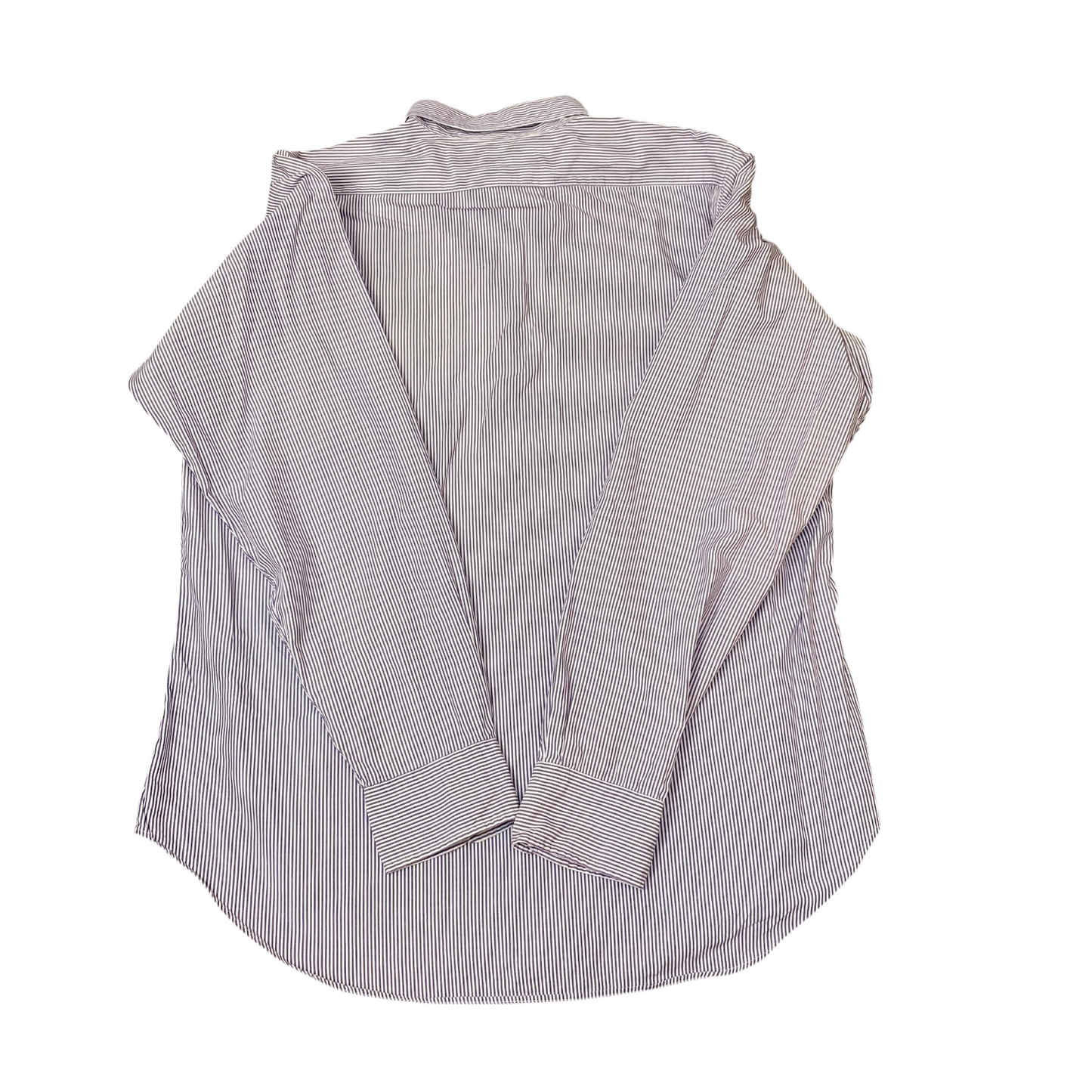 Polo Ralph Lauren Formal Shirt Mens L Purple White Striped Lowell Button Down