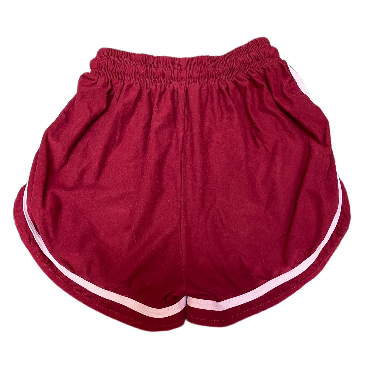 Running Sprinter Shorts Womens L/XL 22" Waist Maroon Athletic Workout Drawstring
