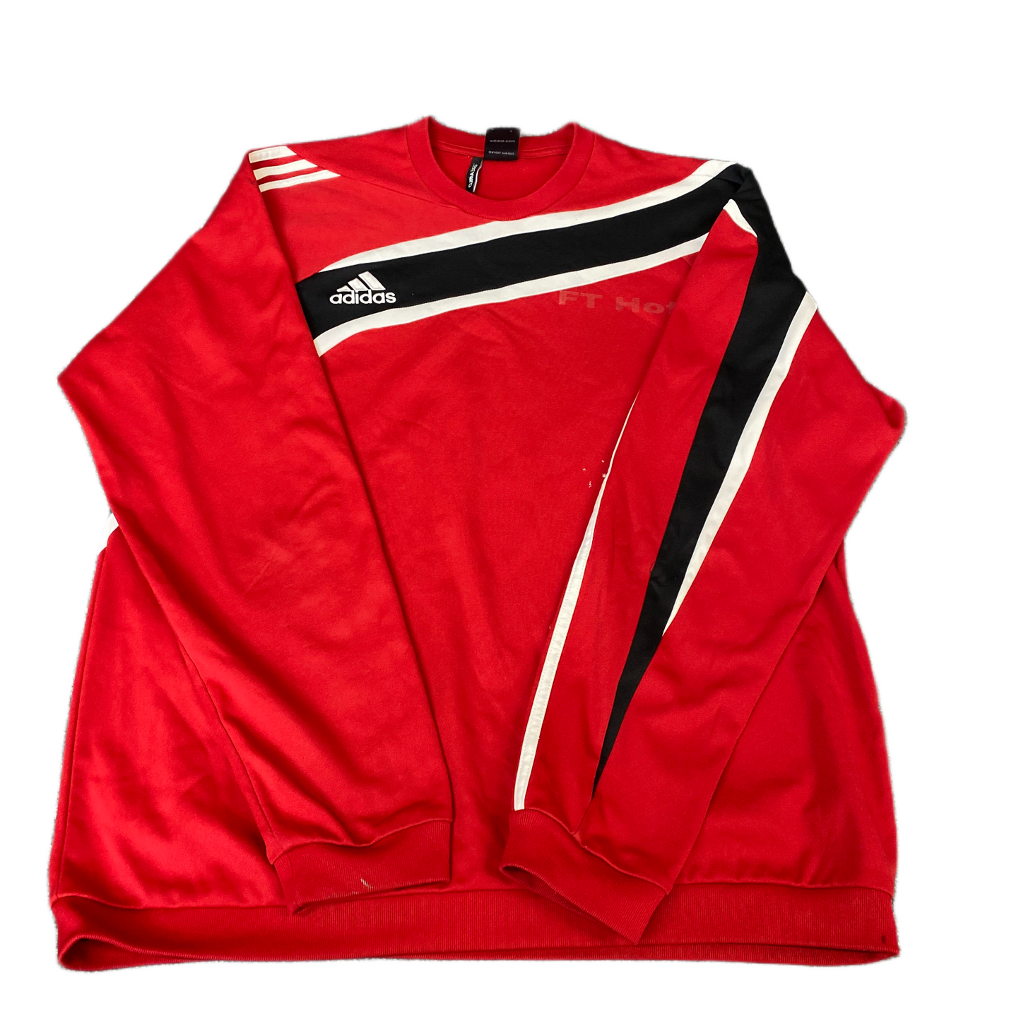 Vtg Adidas Clima 365 Sweatshirt Mens Large Red White 3-Stripes Long Sleeve