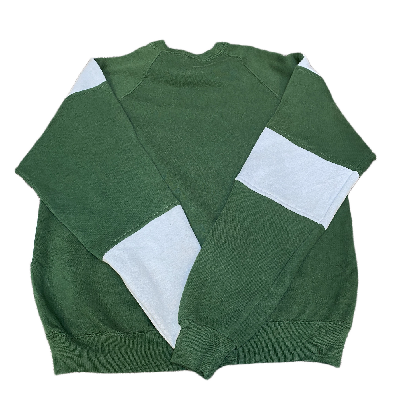 Nike Reworked Sweatshirt Mens M Green Blue Embroidered Spellout Logo Vintage Y2K