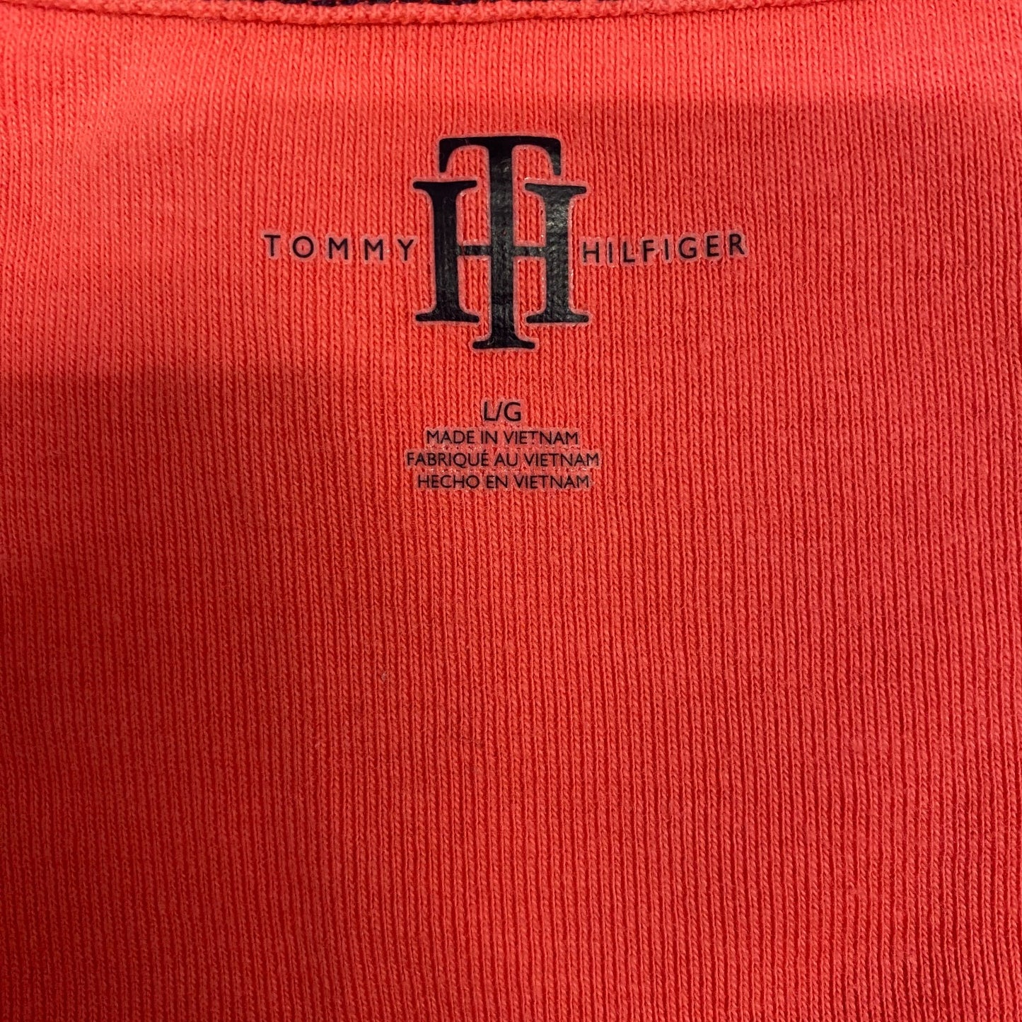 Tommy Hilfiger T-Shirt Womens Medium Peach Casual Long Sleeve Round Neck Tee