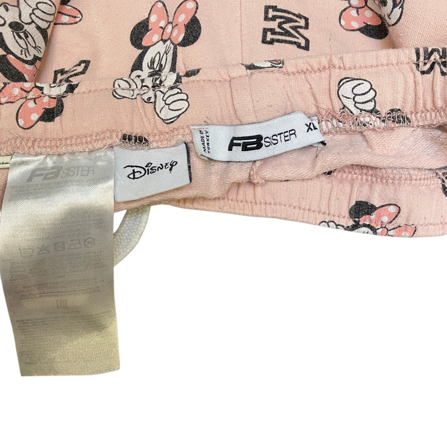 Mickey Mouse Running Sprinter Shorts Women XL 29" Waist Pink Workout Dolphin Hem
