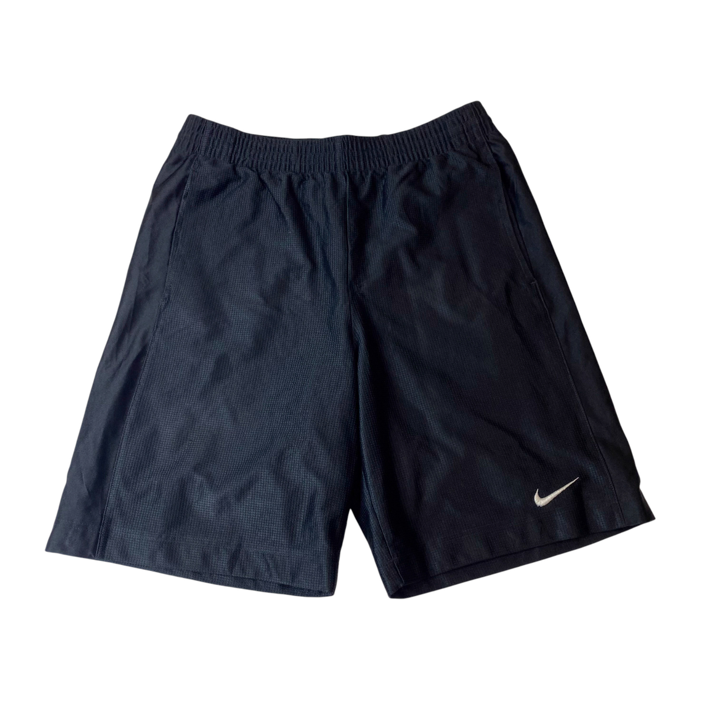 Nike Athletic Shorts Mens S Black Dri-Fit Basketball Swoosh Logo Elastic Waist