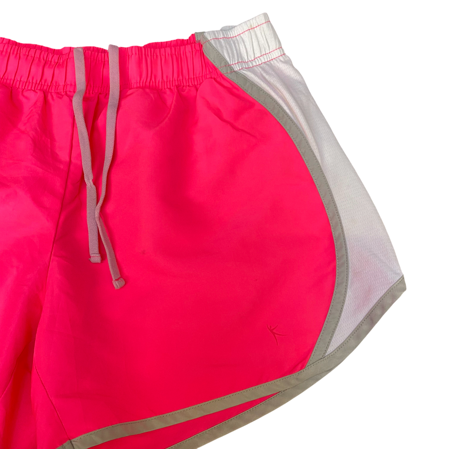 Running Sprinter Shorts Womens Small Pink White Side Mesh Athletic Dolphin Hem