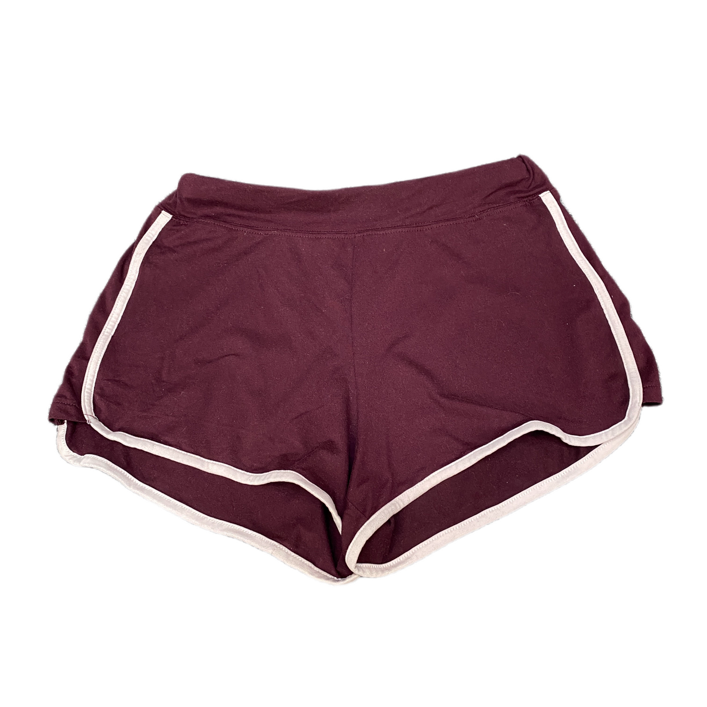 Running Sprinter Shorts Women Medium 27" Waist Burgundy Gym Athletic Dolphin Hem