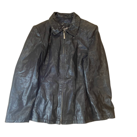 Cruse Jacket Men S Black Genuine Leather Pocket Long Sleeve Collared Full Zipper