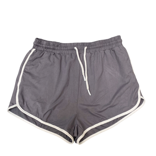 Sprinter Shorts Womens M Grey White Athletic Gym Running Drawstring Outdoor