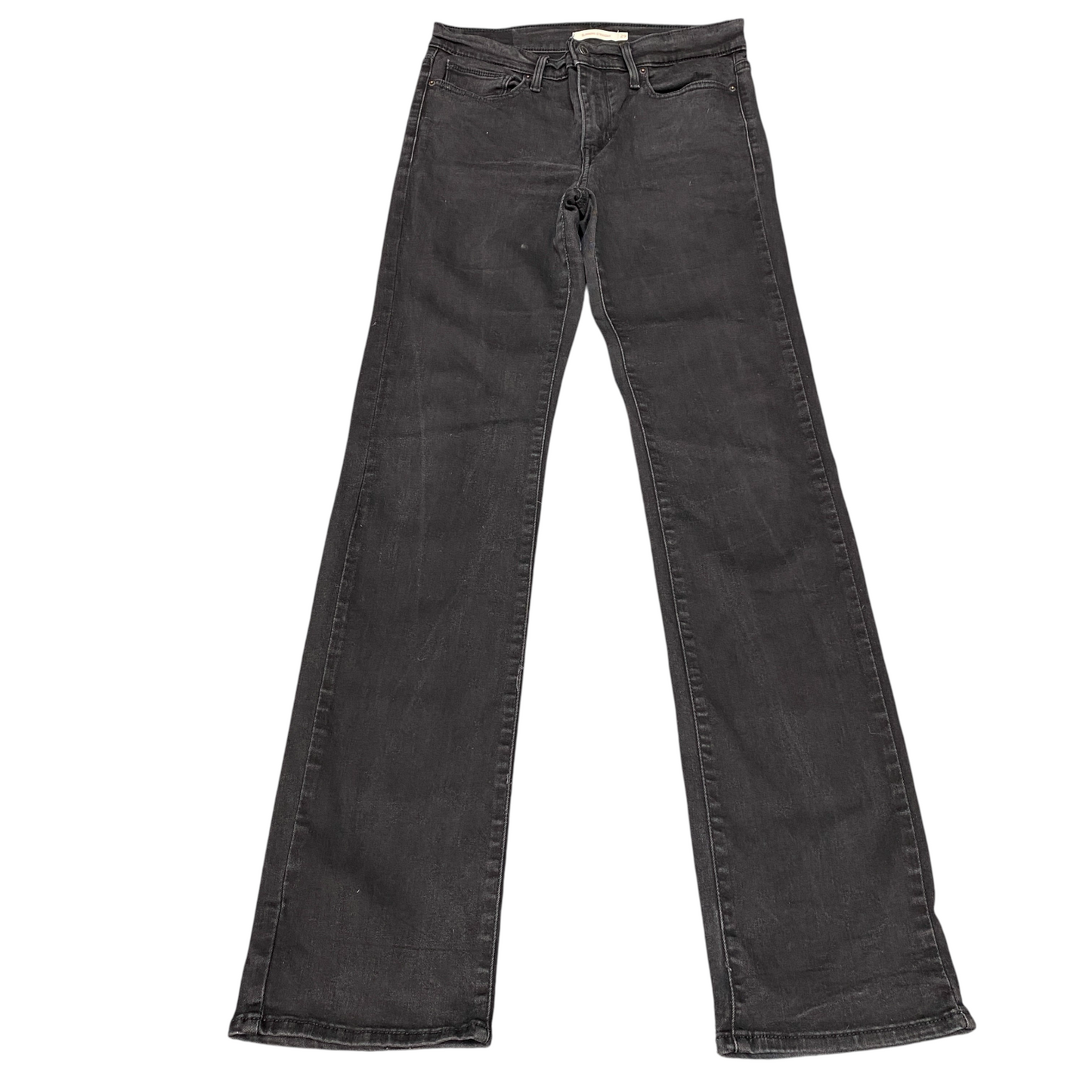 Levi's Jeans Womens 27" Waist Black Medium Wash High Waisted Slim Straight Leg