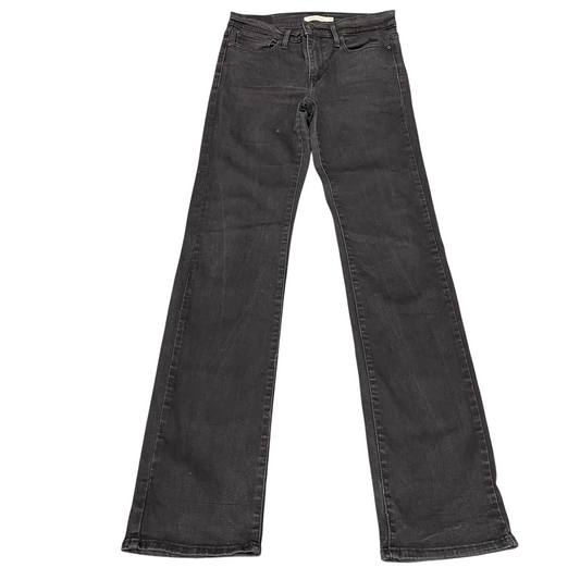 Levi's Jeans Womens 27" Waist Black Medium Wash High Waisted Slim Straight Leg